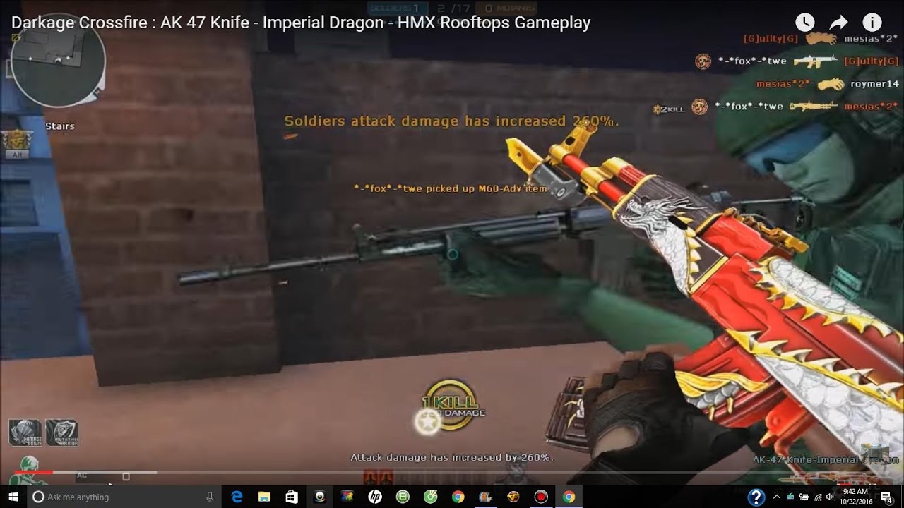 Darkage Crossfire : AK 47 Knife - Imperial Dragon - HMX Rooftops Gameplay