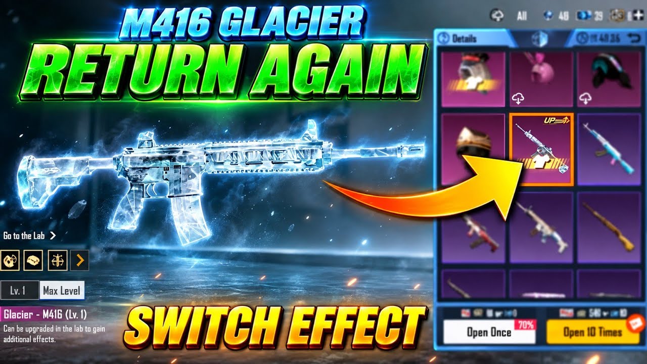 M416 Glacier Return in BGMI 2026 | Switch Animation Added | When Will M416 Glacier Come Back?