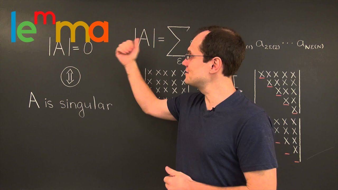 Linear Algebra 14TBD: The Determinant is Zero ⇔ Matrix Is Singular