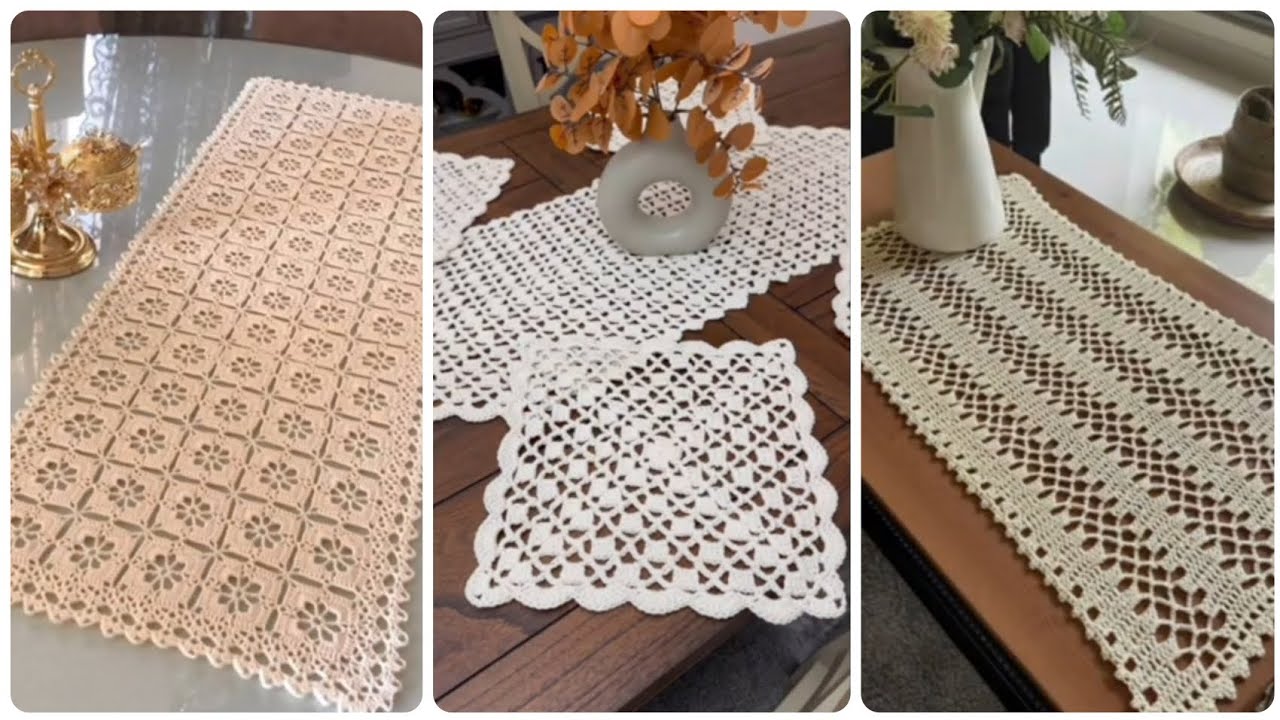 100 Antique Crochet Table Runners Ideas #crochethomedecor #trending 