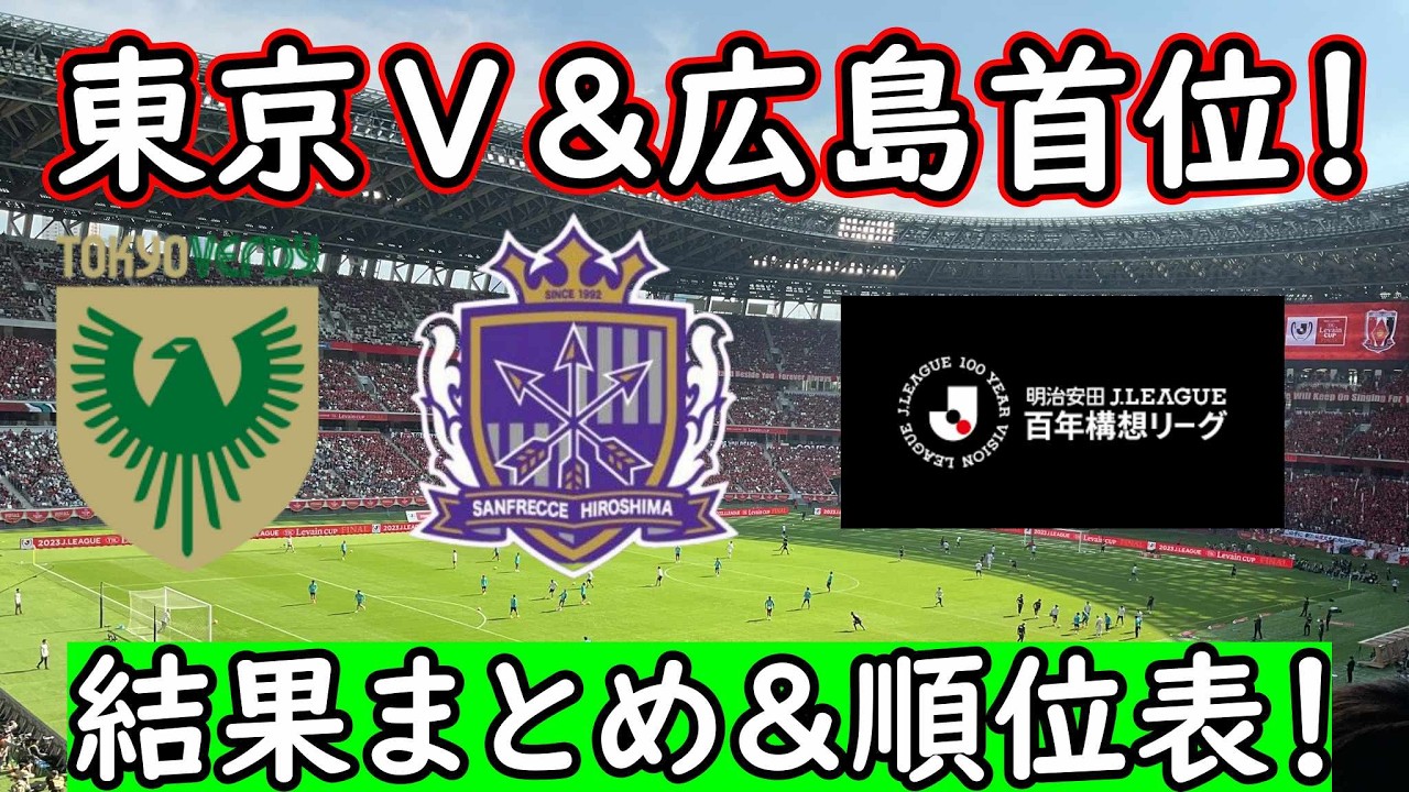 【百年構想リーグ第３節】勝負強いぞ東京Ⅴ！広島も首位キープ！浦和もアウェイで結果を出す！【Jリーグ】