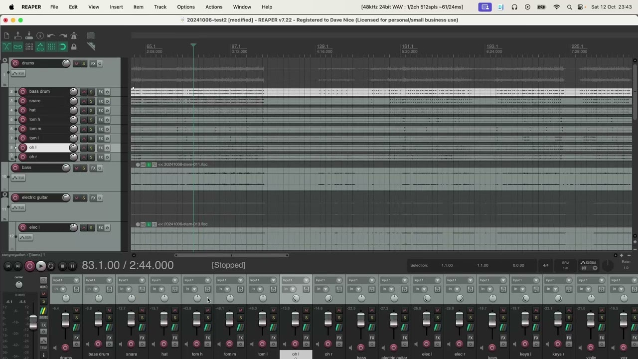 Intro to mixing an SQ-7 virtual soundcheck with Reaper