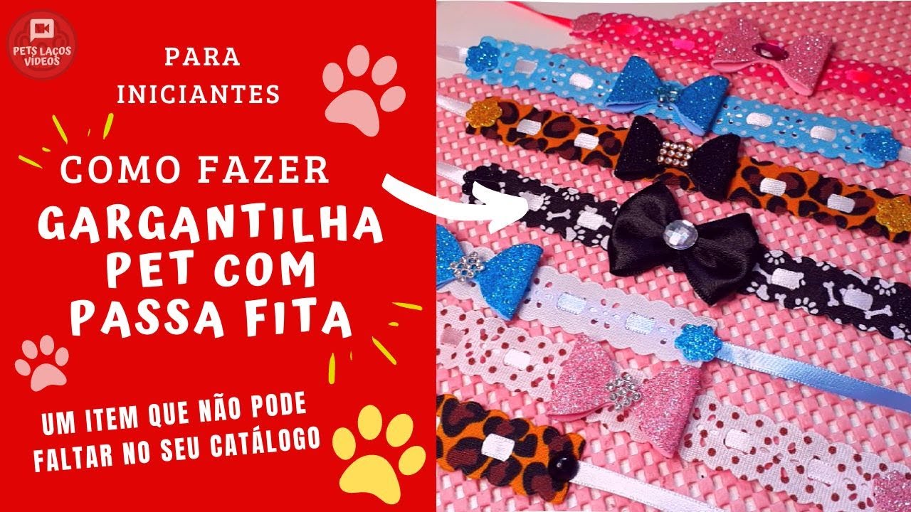 Gargantilha Pet com Passa Fita | Muito fácil e Rápido de Fazer
