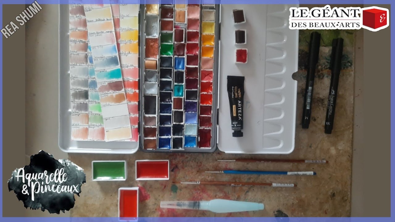 Haul matériel dessin pour l'aquarelle|Le Géant des beaux-art,aquarelle et pinceaux(non sponsorisé)