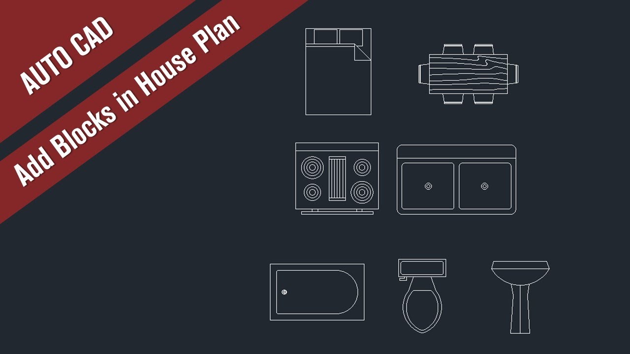 Add blocks in House Plan || Auto CAD