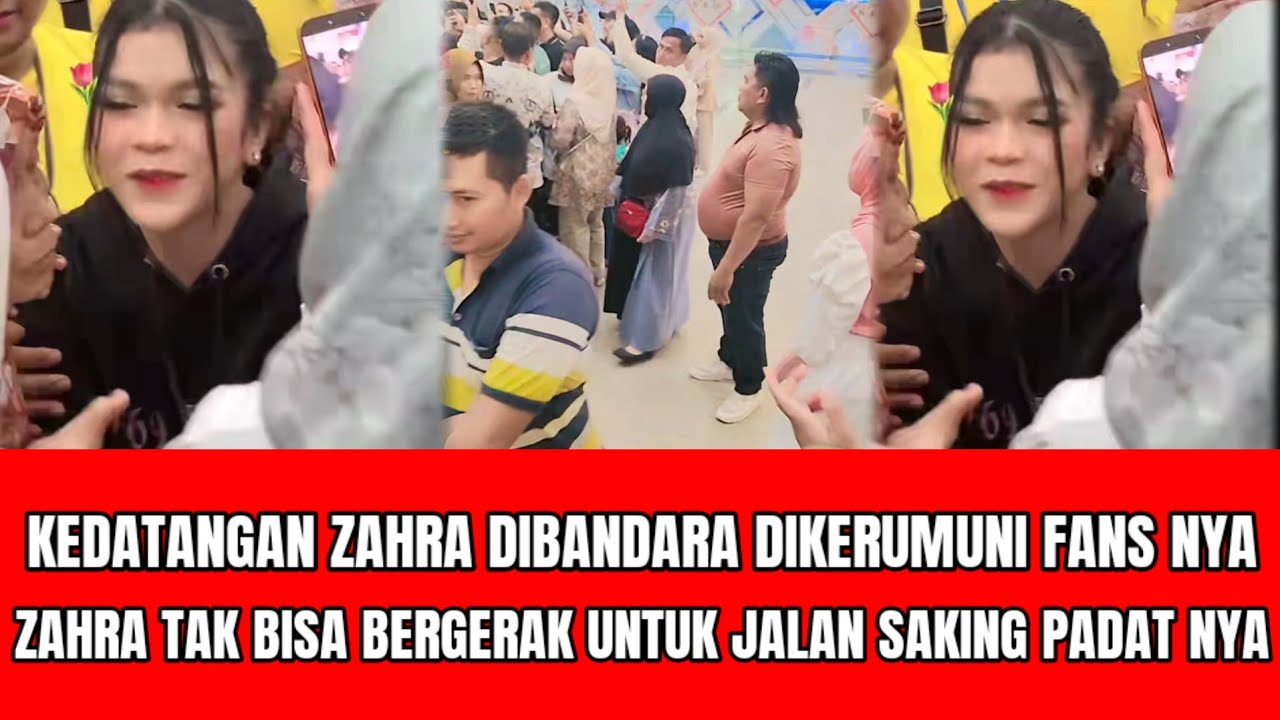 ZAHRA DIKERUMUNI FANS NYA PAS TIBA DIBANDARA PAK GONDANG SAMPAI BINGUNG UNTUK DEKATI ANAK NYA