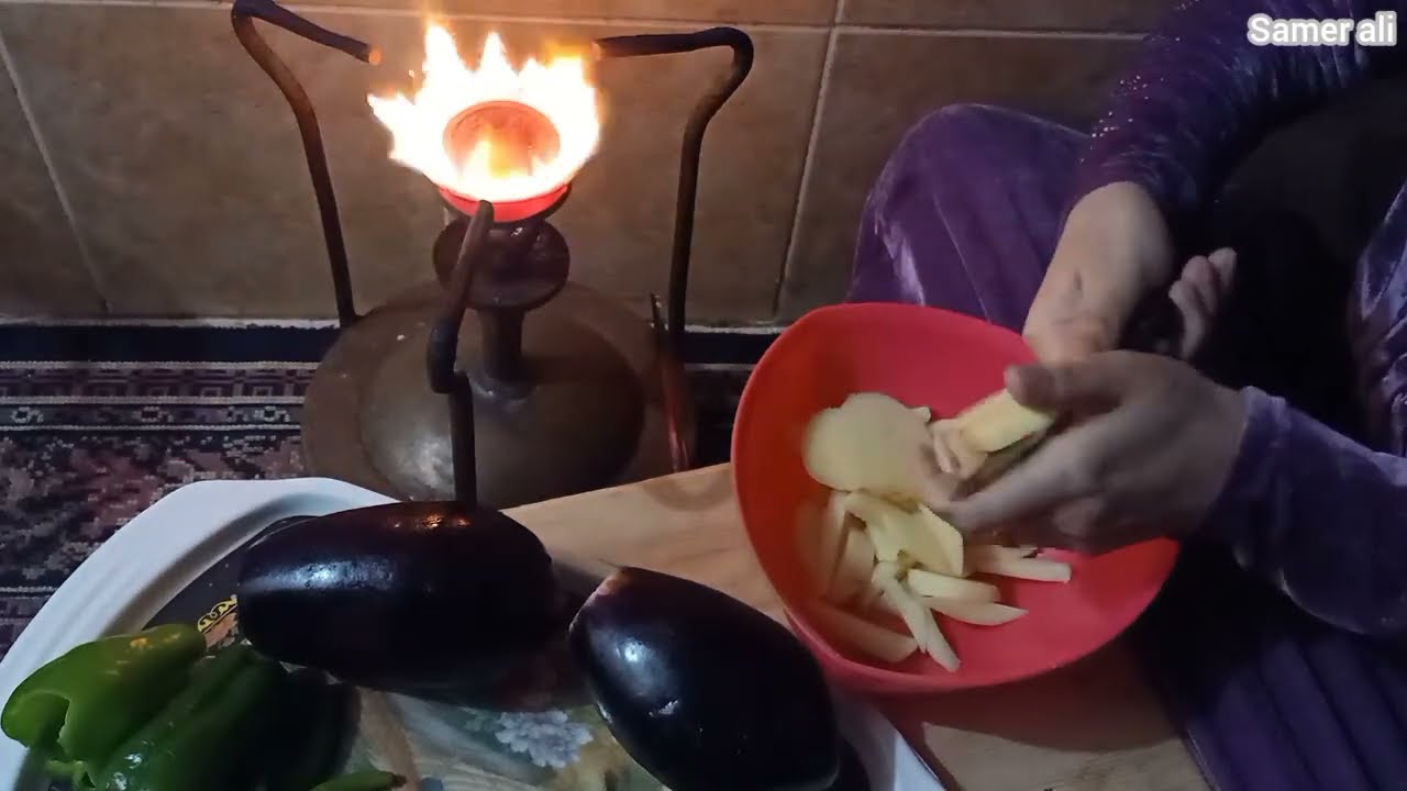 صوت بابور الجاز مع احلى قعدة واحلى صنية مسقعة من بتاعة زمان الايام الحلوة❤️