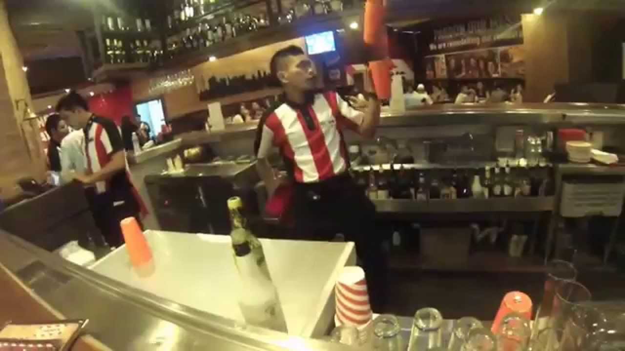 Flairbartending with the TGI Fridays bartenders Philippines (Rev & John)