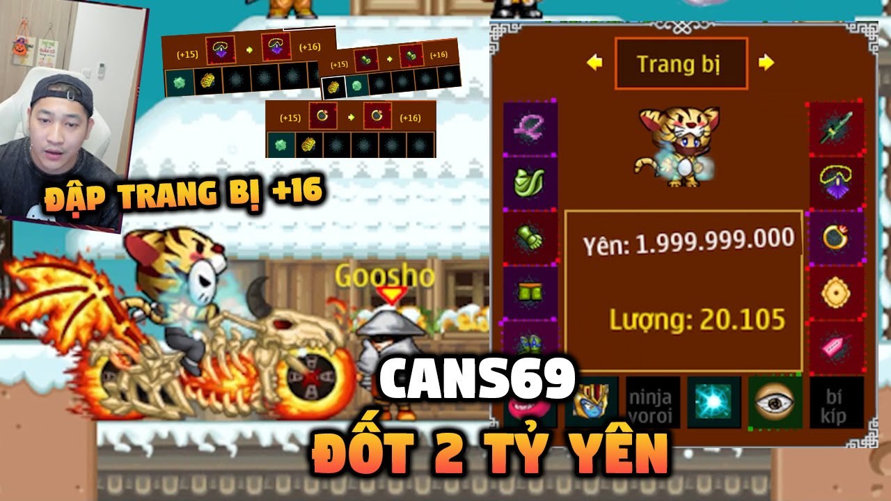 CANS69 Đốt 2 Tỷ Yên Để Đập Trang Bị +16 | Tập 1 | Ninja School Online