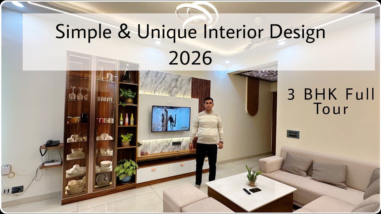 Simple & Elegent 3bhk Home Tour @INTERIOSPACE123  |Best Interior Designer in Noida Extension || #in