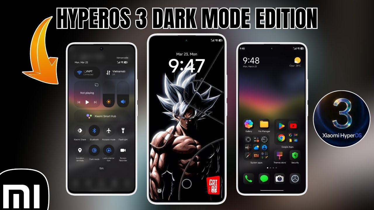 HyperOS 3 Dark Mode Edition &mdash; Темная тема оформления значков и центра управления без резервного к...