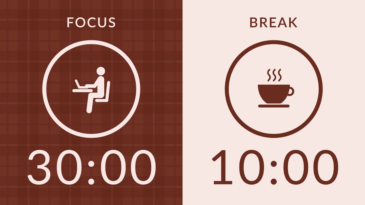 30/10 Pomodoro Timer with Brown Noise 🎧 3-Hour Study with Me for Deep Focus & ADHD ✨