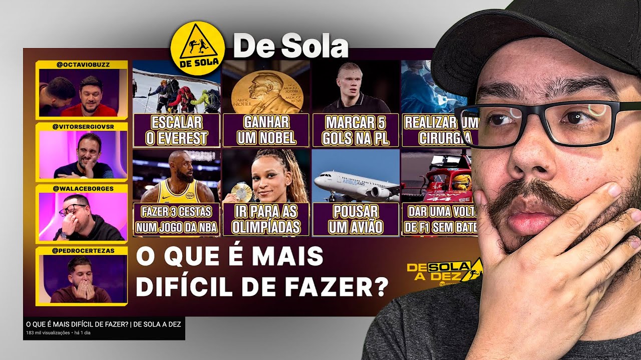 O QUE É MAIS DIFÍCIL DE FAZER? - REACT DE SOLA A DEZ