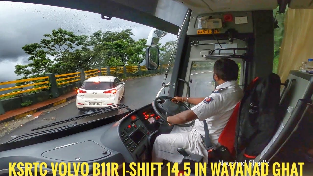 VOLVO B11R I-SHIFT STRUGGLING IN WAYANAD GHAT DUE TO IT'S LENGTH- HAT'S OFF TO THIS KSRTC DRIVER 🙌👏👌