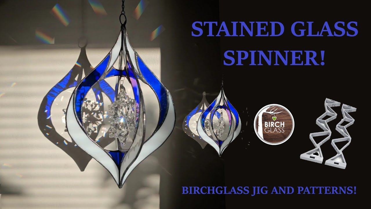 STAINED GLASS SPINNER! (Birch Glass part 2 - using the geo jig & pattern!)
