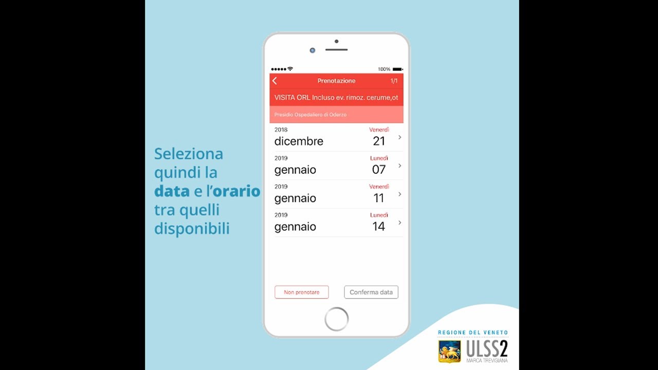 APP CUP Mobile Distretto di Treviso - come prenotare una prestazione