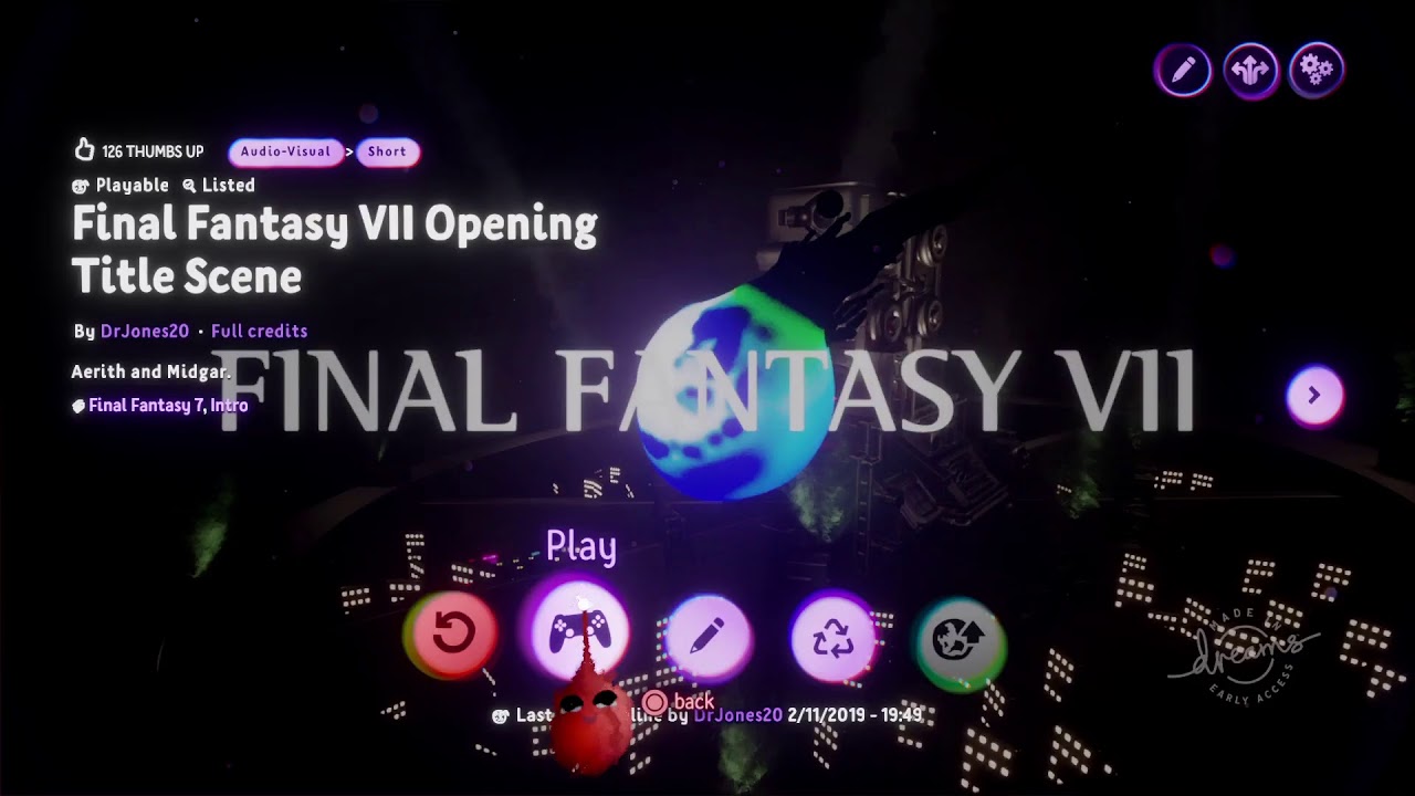 Final Fantasy 7 Opening Title Scene - Dreams PS4