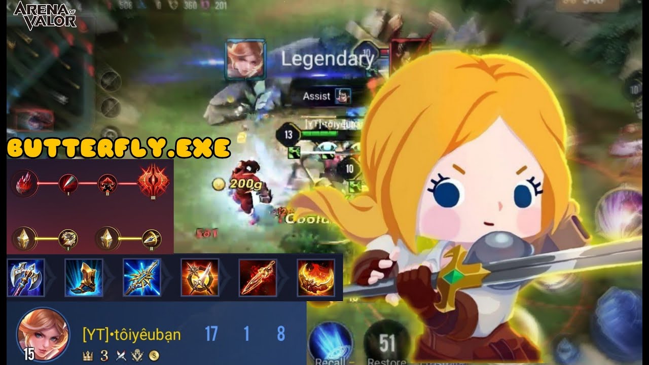BUTTERFLY.EXE - Kill and kill | Aov Funny Moments | arena of valor | ROV