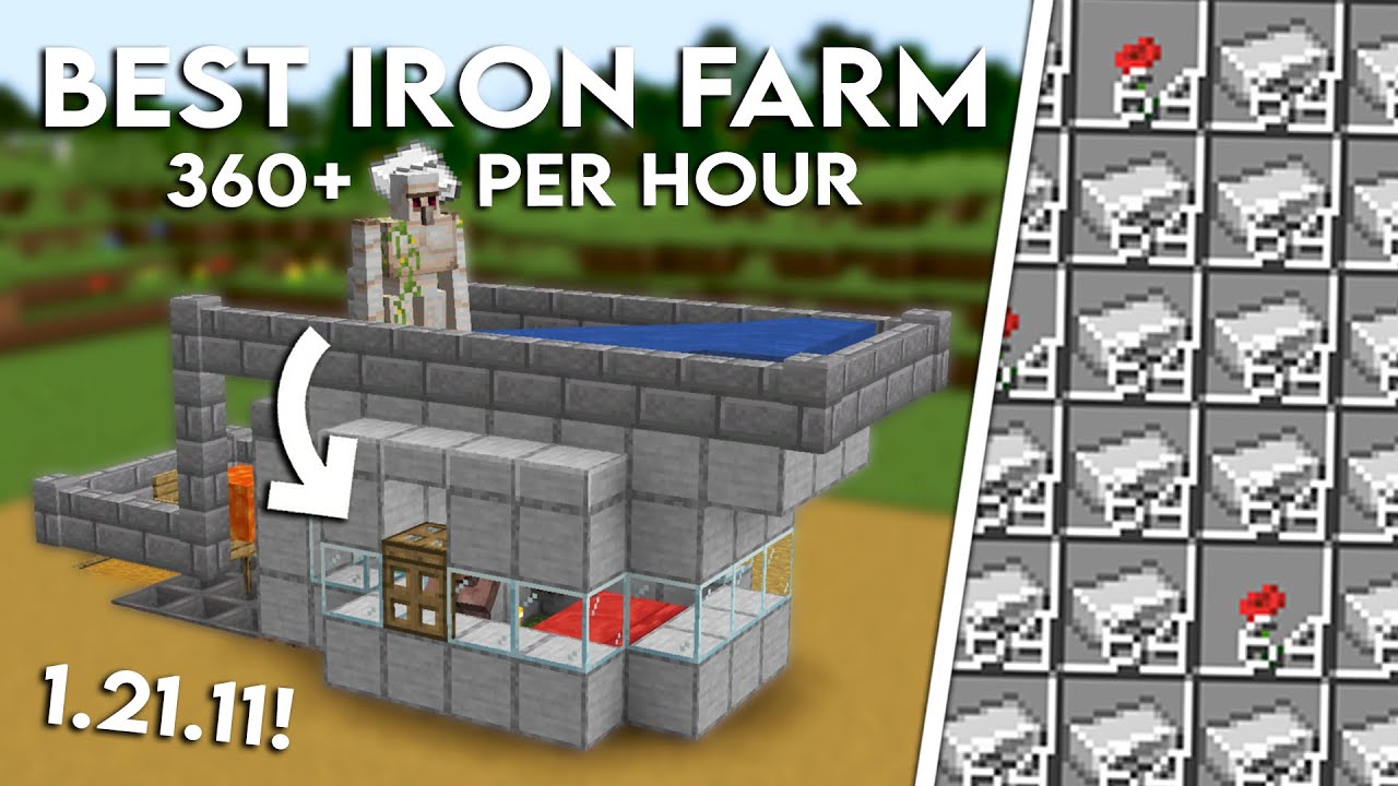 ЛУЧШИЙ УРОК ПО СТРОИТЕЛЬСТВУ ЖЕЛЕЗНОЙ ФЕРМЫ В MINECRAFT 1.21.11 - Новый дизайн, простой и эффекти...