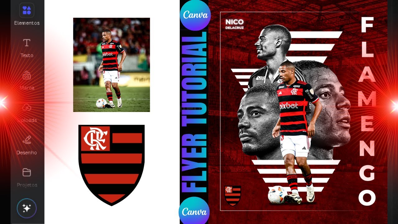 Como criar uma Arte de Futebol no Canva — Flyer esportivo tutorial completo