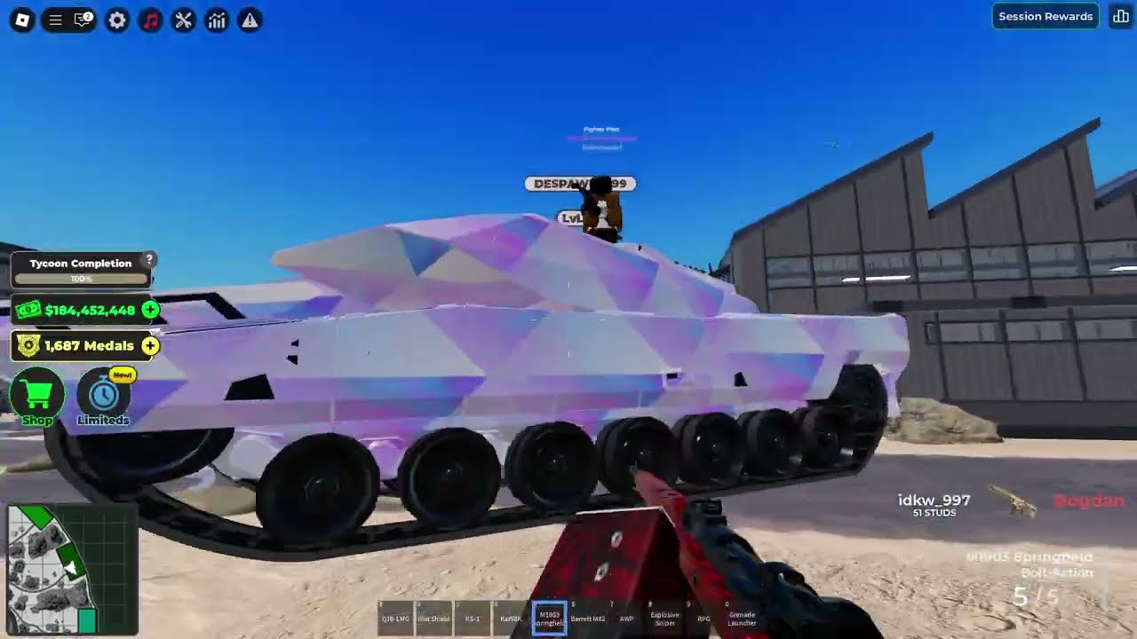 Destroying server in War Tycoon (Pro gameplay)