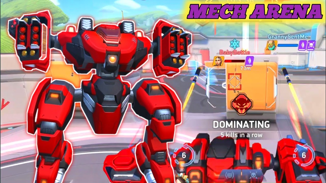 Red Baron Bastion and Unstoppable Strike Rocket 10 - Mech Arena