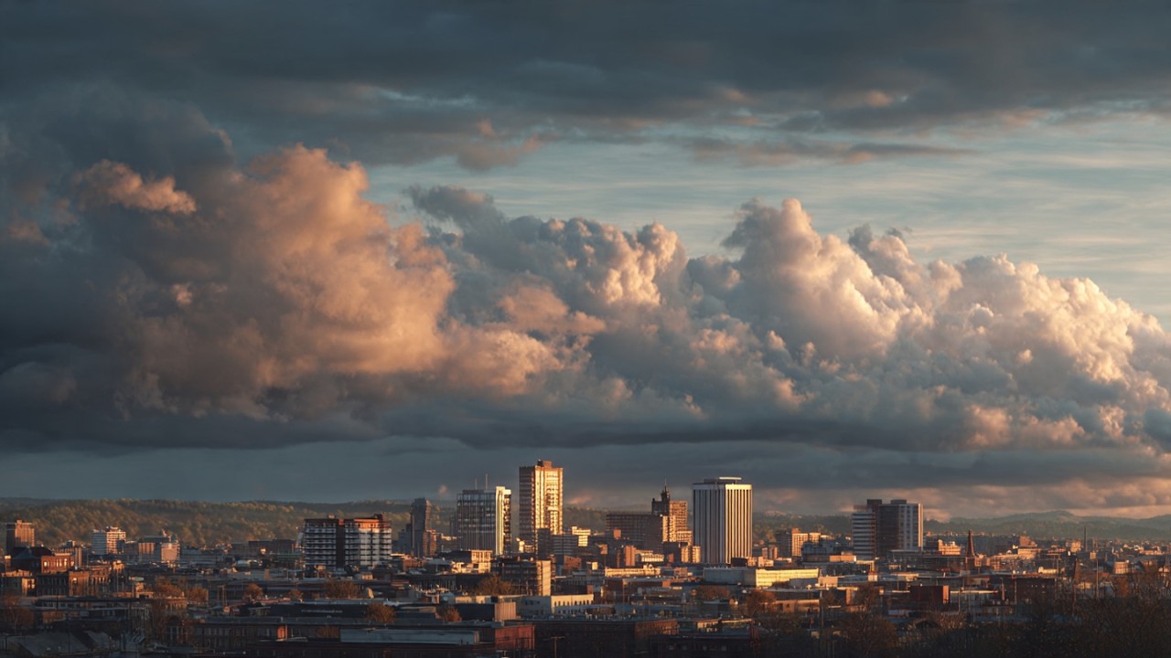 Beautiful City Sky & Clouds ☁️ Stunning Urban Skyline Scenery in 4K