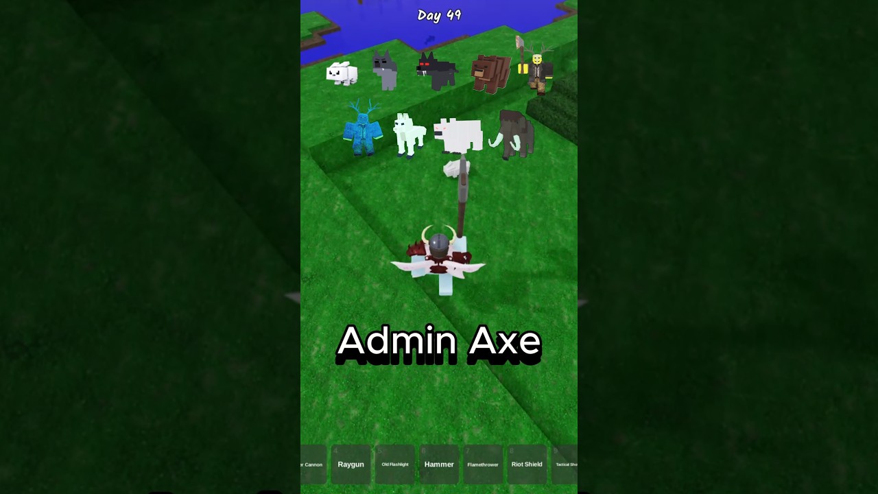 OP Weapon Admin Axe Vs all enemies 🪓 99 nights in the forest #99nightsintheforest #99nights #roblox
