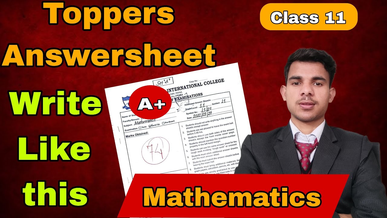 Class 11 Mathematics NEB Board Exam 2083 |Toppers Answersheet Writing Tips |How to Score A+ in Maths