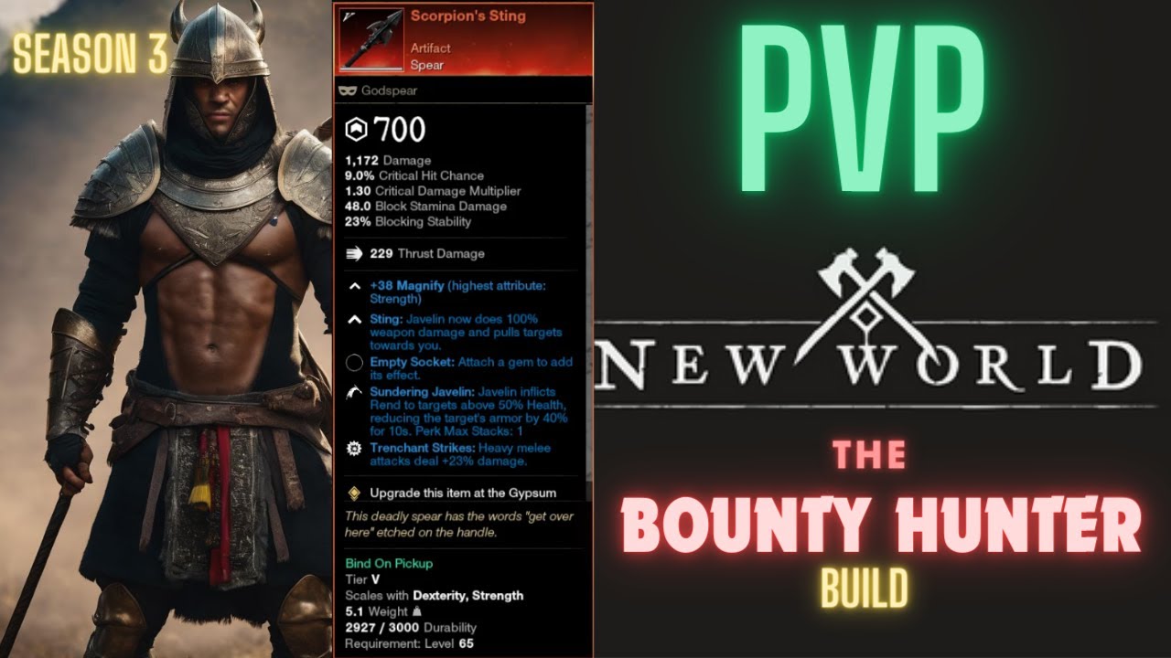 4k HOURS SOLO PVP VETERAN PLAYS ASSASSIN IN NEW WORLD SEASON 3- SPEAR-GS