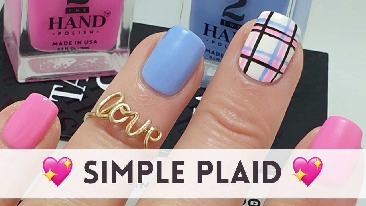 Simple Plaid 💖  | NAIL ART TUTORIAL