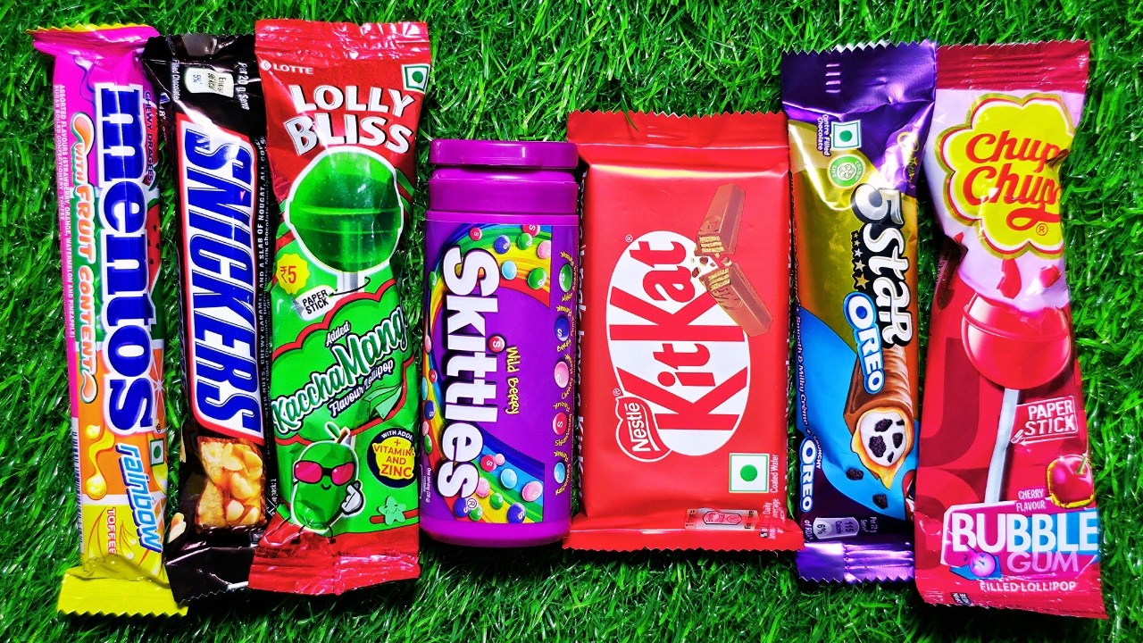 Top 5 Satisfying Video ASMR Lollipops Chocolate and Gummy Candy Unboxing Video Most Popular Candy.