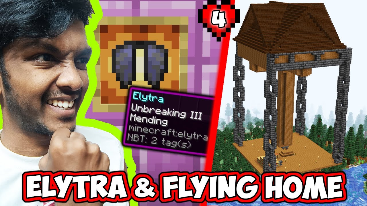 I GOT OP ELYTRA AND FLYING HOME IN MINECRAFT TAMIL...