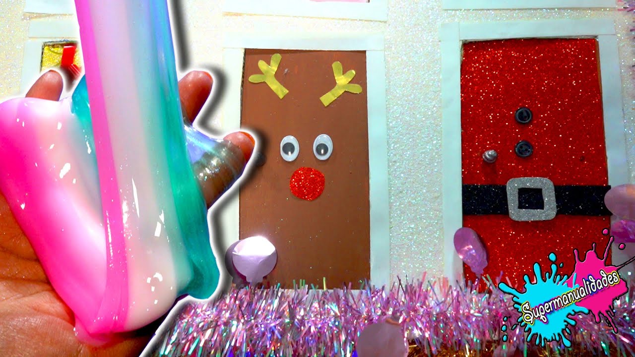 Mini puertas navideñas con Slime - Supermanualidades