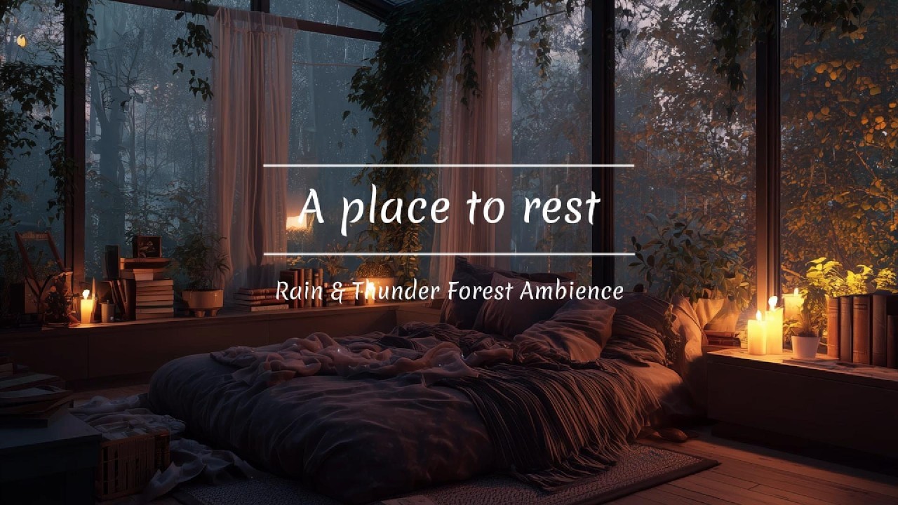 Gentle Rain Sounds for Deep Sleep | Cozy Forest Bedroom Ambience (8 Hours)