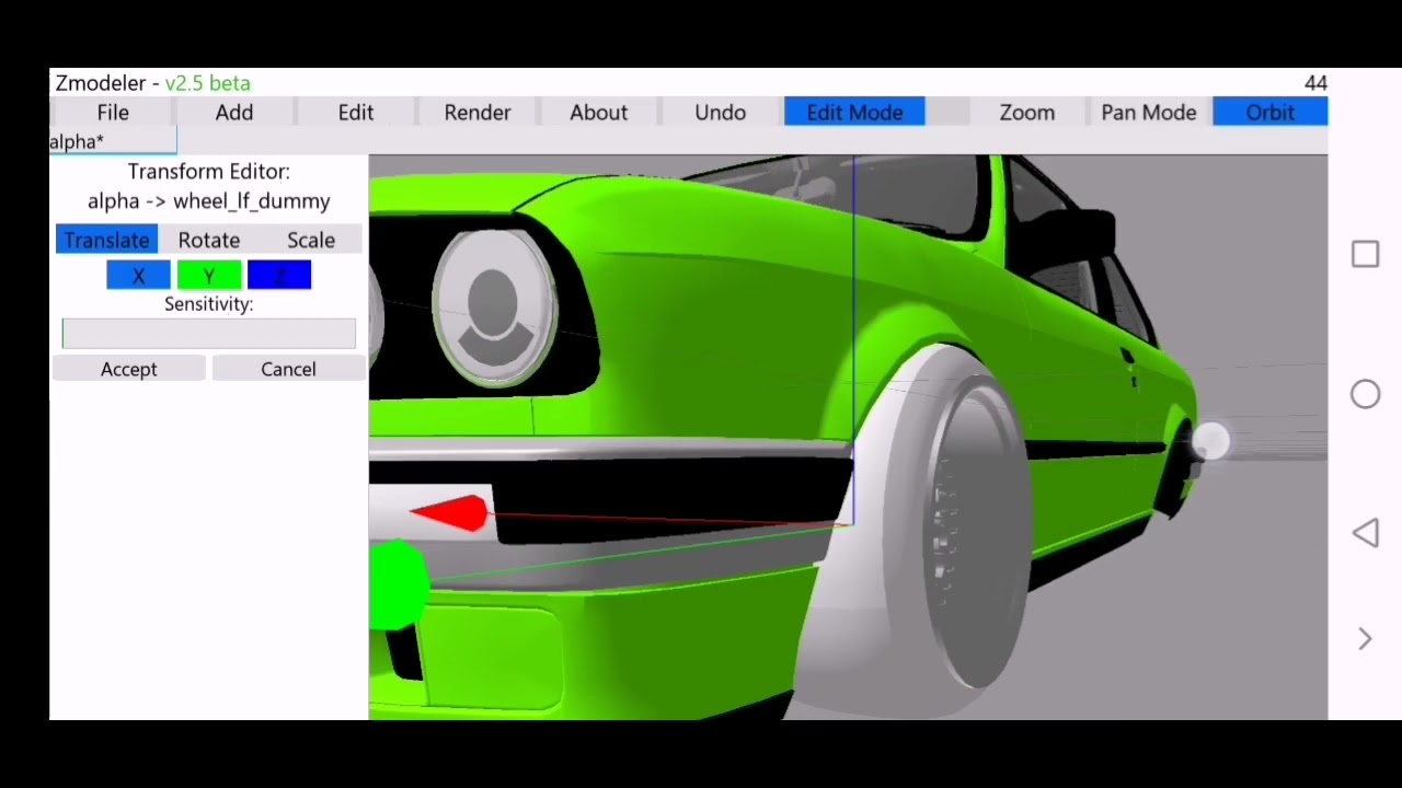 How to Replace wheel and edit Suspension with zmodeler