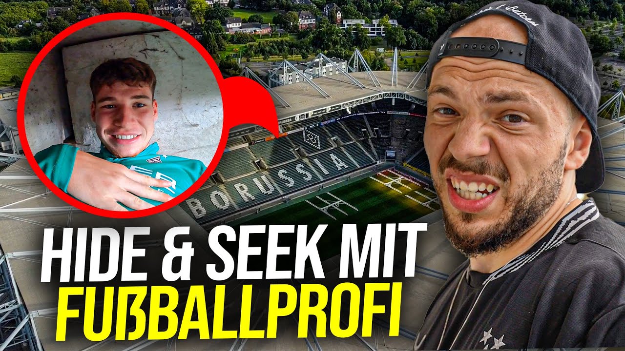 VERSTECKEN CHALLENGE im GLADBACH STADION *mit Fu&szlig;ballprofi*