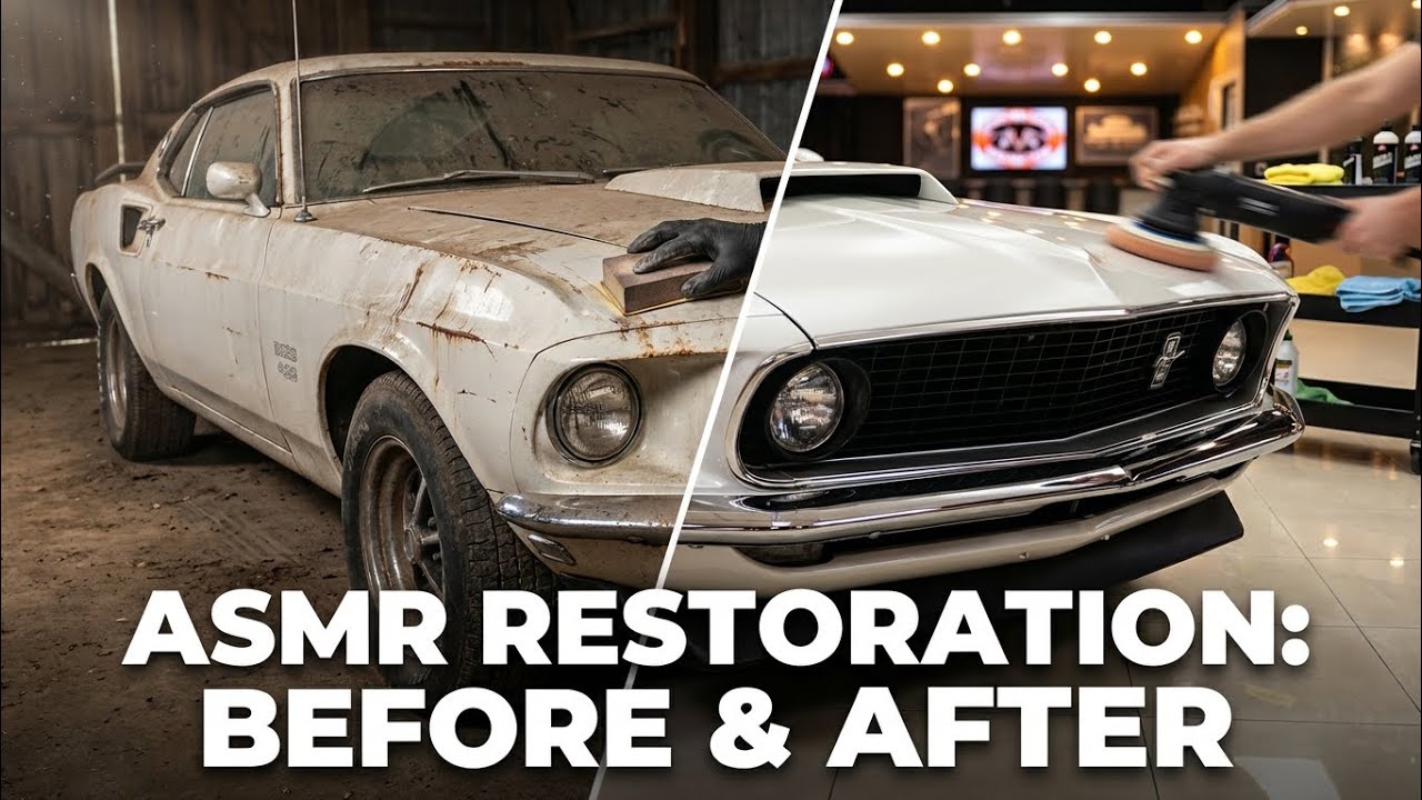 ASMR Car Restoration | White Ford Mustang Boss 429 1969 Full Before & After Transformation