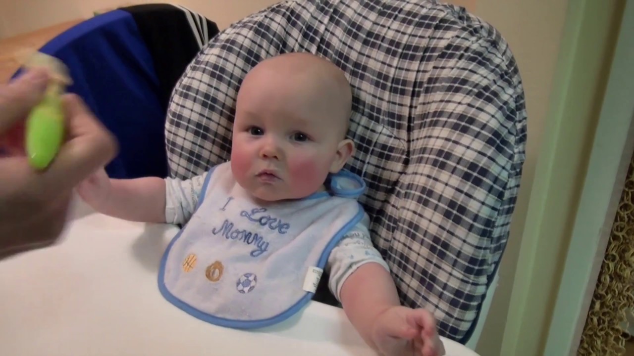 Feeding Baby Solids Third Time Can't Get It Fast Enough Love Cereal