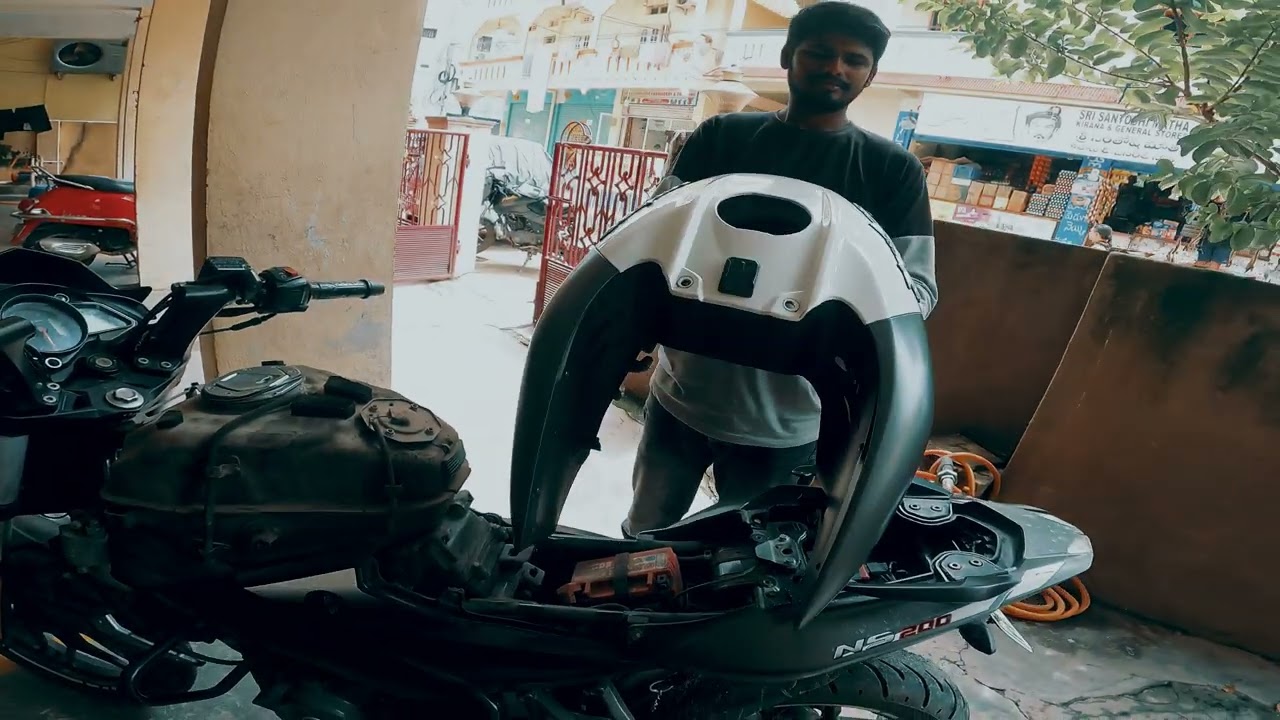 Pulsar NS200 Deep Service [ 36,000 kms ] at Home , In Telugu #teluguvlogs #telugumotovlogs #ns200
