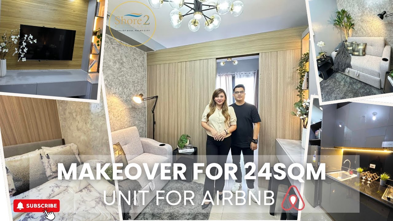Maximizing 24 sqm Unit at Shore 2 Residences: Functional & Aesthetic Wood & Gray Condo Design.