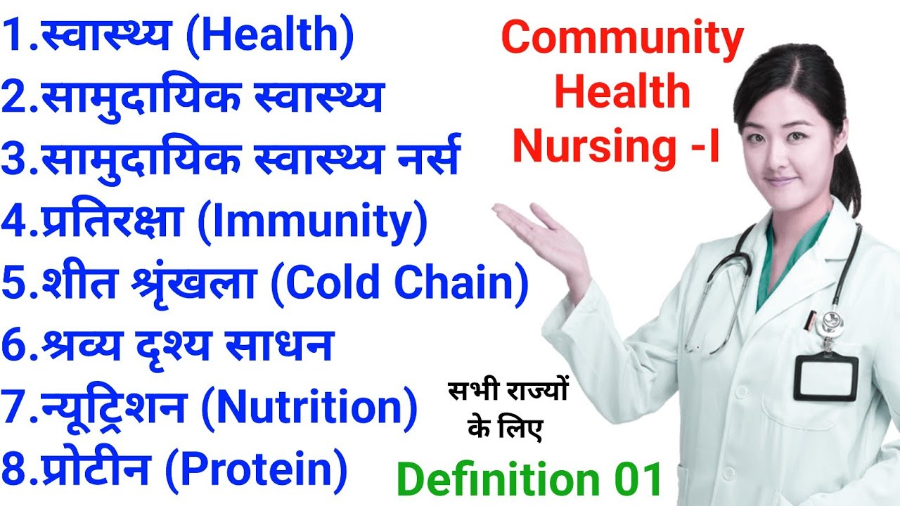 GNM 1st Year, Community Health Nursing -I, सभी राज्यों के लिए, Definition and Terminology 2023-24