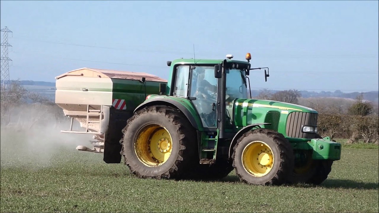 John Deere 6920 S Tractor With Amazone Fertilising Busy Working