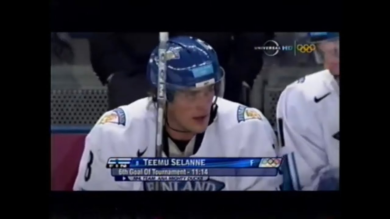 Olympic Hockey - Finland vs Canada - Feb. 19, 2006 - Kimmo Timonen, Teemu Selanne, Roberto Luongo