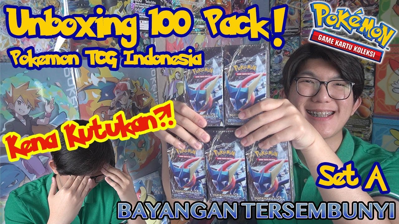 KENA KUTUKAN?? Unboxing 100 Pack!! Pokémon TCG Indonesia - Bayangan Tersembunyi Set A!