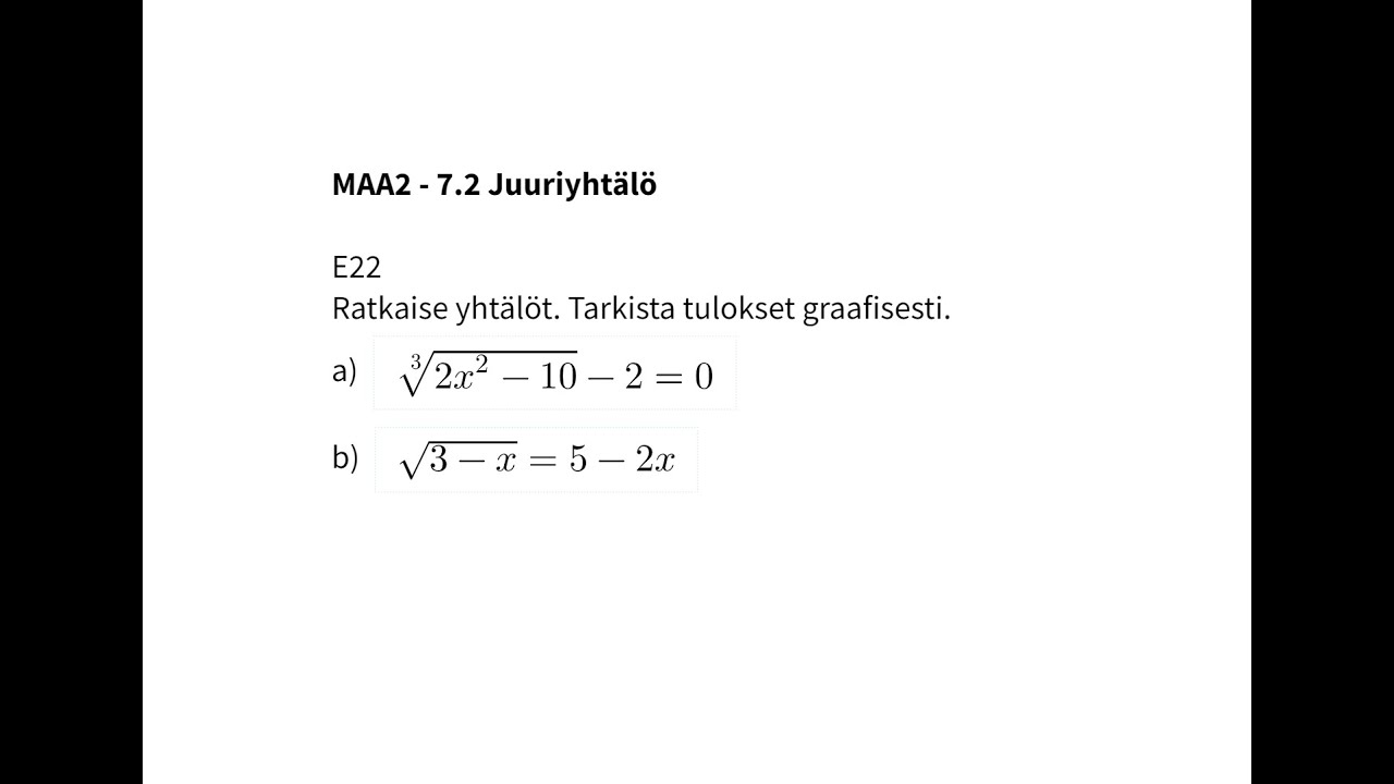 MAA2 - 7.2 Juurifunktio