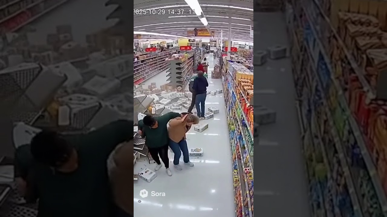 &ldquo;CCTV Captures Earthquake Chaos Inside US Supermarket 😱🏪&rdquo;#CCTVFootage #Earthquake