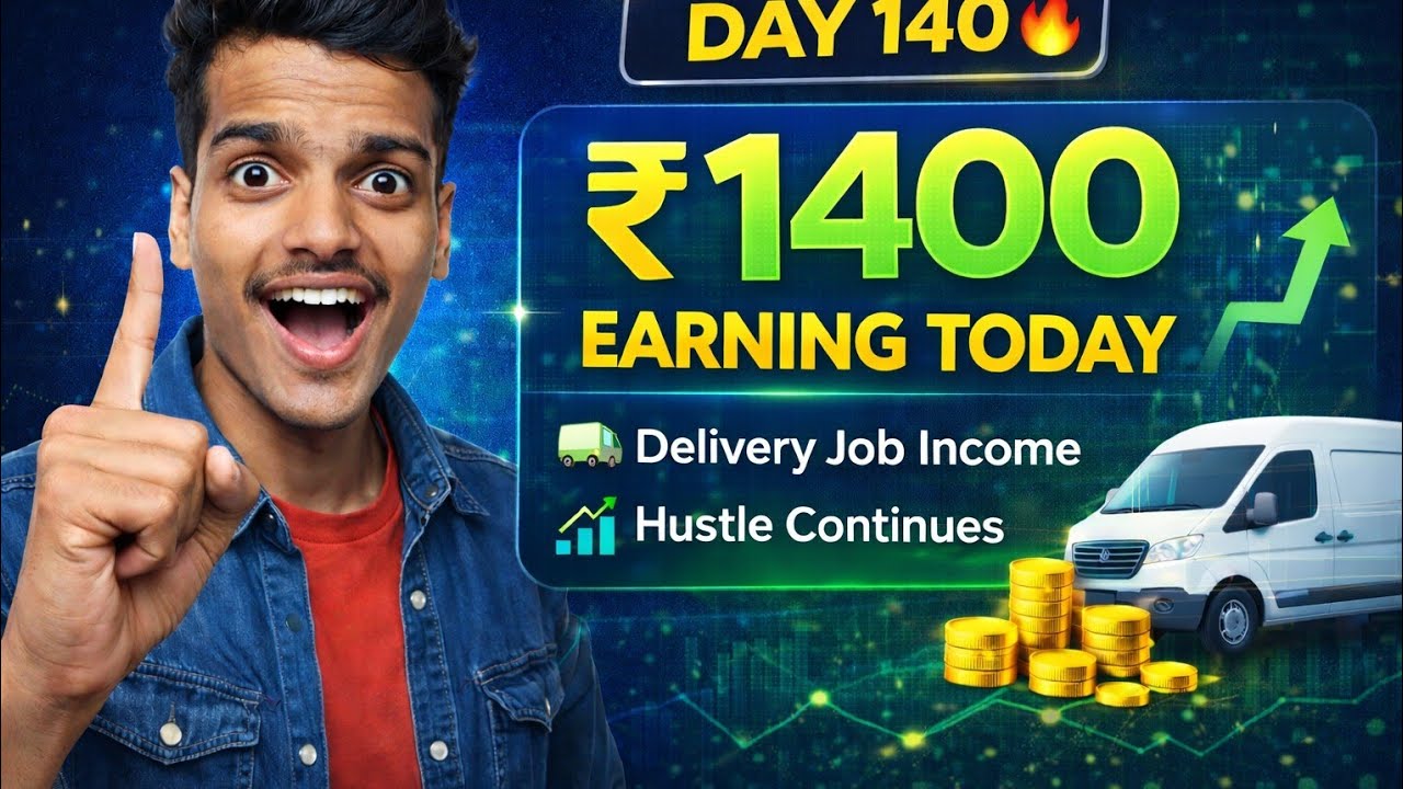 Day 140 🔥 Today’s Earnings ₹1400 | Delivery Job Income 💰 | Daily Hustle Journey