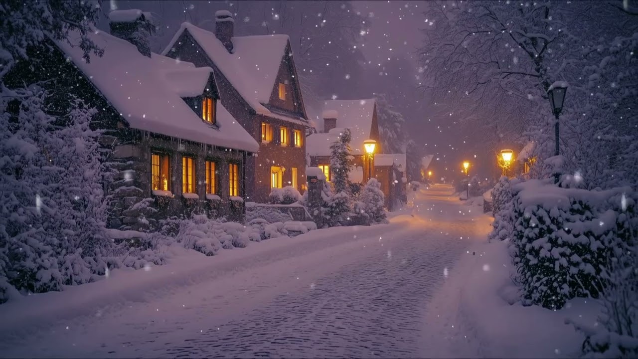 Winter Serenity: Snow-Covered Homes ❄️ Gentle Piano Music