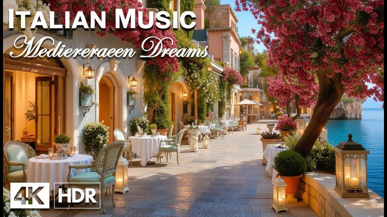 🎶 Italian Vibes & Mediterranean Music 🎶 2+ Hours Scenic Amalfi Coast & Lake Como Beautiful 4K